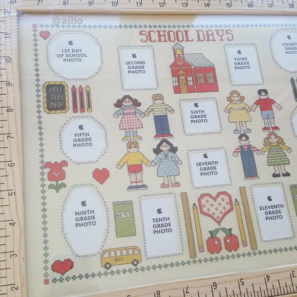 SCHOOL DAYS Embroidery Photo Collage Frame - Picture 6 of 15